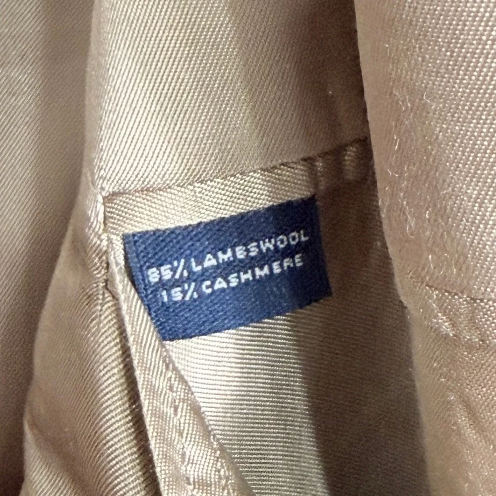 Brooks Brothers Sport Coat Blazer Brown‎ Glen Plaid Lambswool Cashmere USA 46L